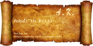 Asbóth Kitti névjegykártya