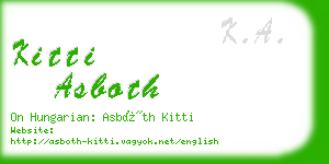 kitti asboth business card